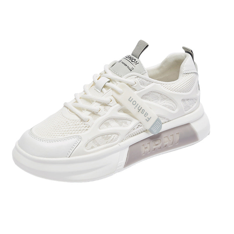Women's Breathable Mesh Athletic Sneakers – Hollow-Out Lace-Up Sport Shoes