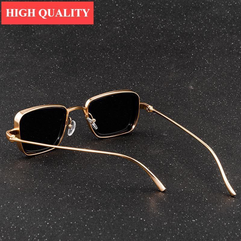 Trend Vintage Steampunk Sunglasses For Men Retro Metal Square Eyewear Trendy Brand Sunglasses For Mens In Elegant Luxury Retro Design