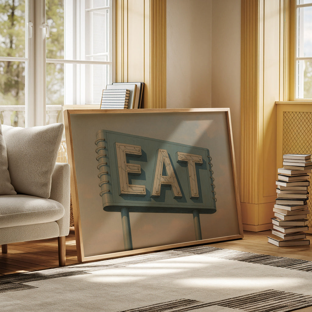 Vintage Americana – “EAT” Roadside Diner Sign Wall Art