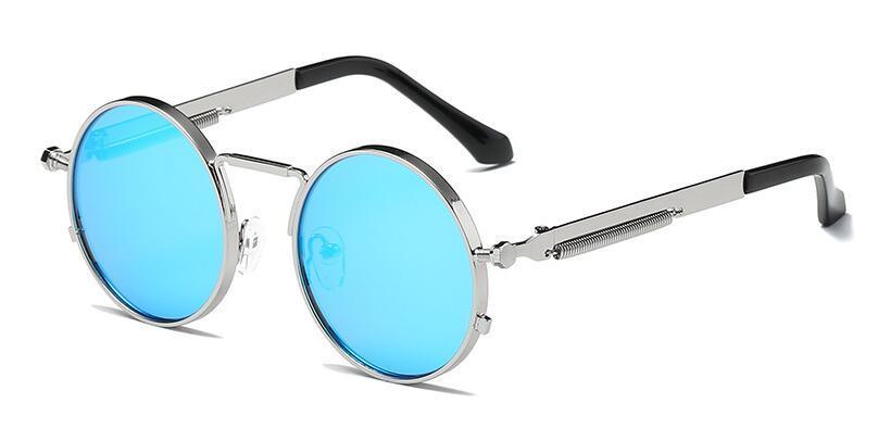 Luxury Vintage Retro Unisex  Men and Woman Sunglasses Punk Style Round Metal Frame Colorful Lens Sung lasses Fashion Eyewear Gafas sol mujer