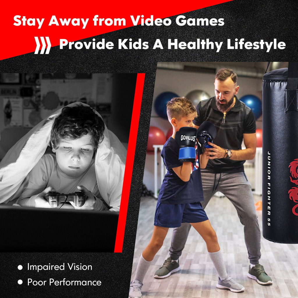 5 Pieces 40Lbs Filled Punching Boxing Set with Jump Rope and Gloves
