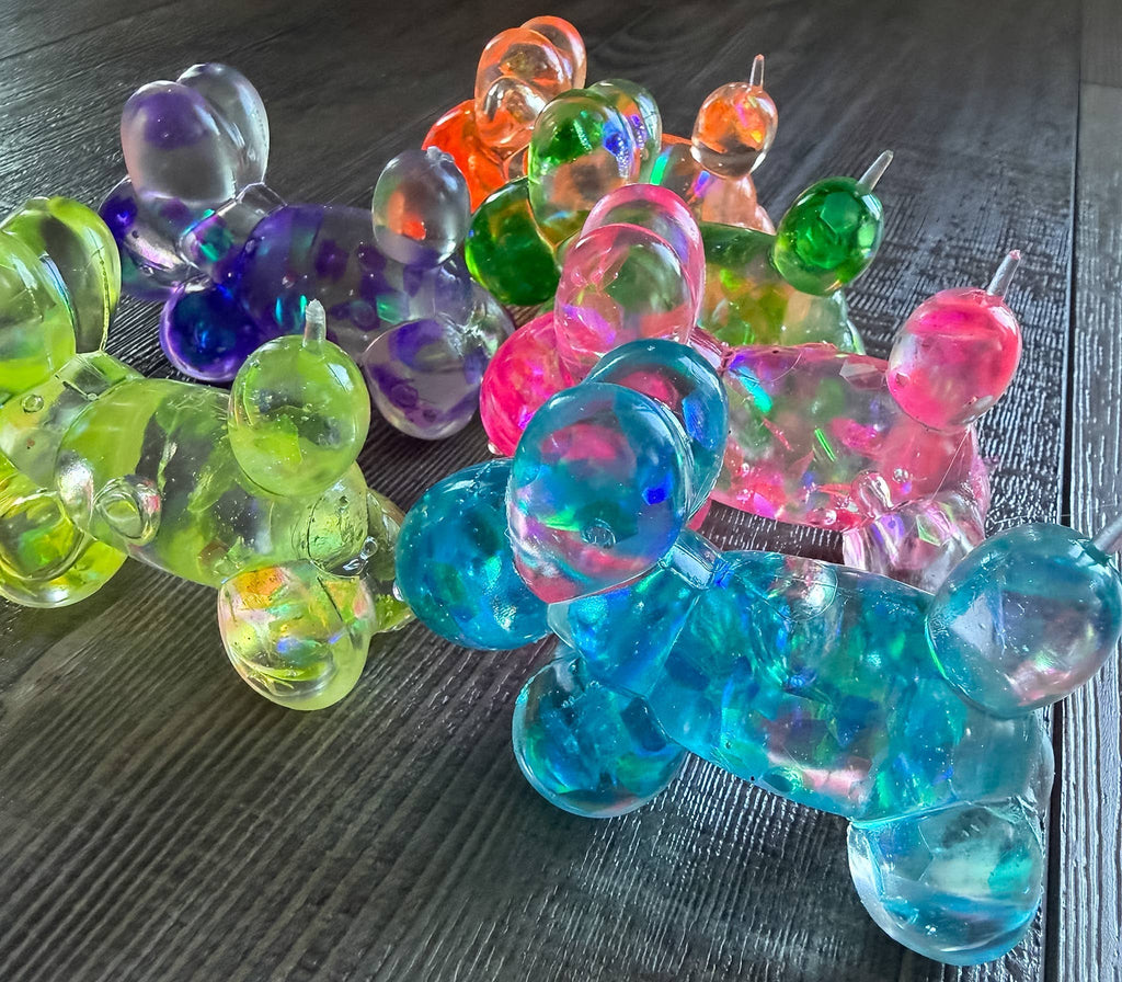 SQUISHY MALTOSE GLITTER BALLOON DOG STRESS TOY