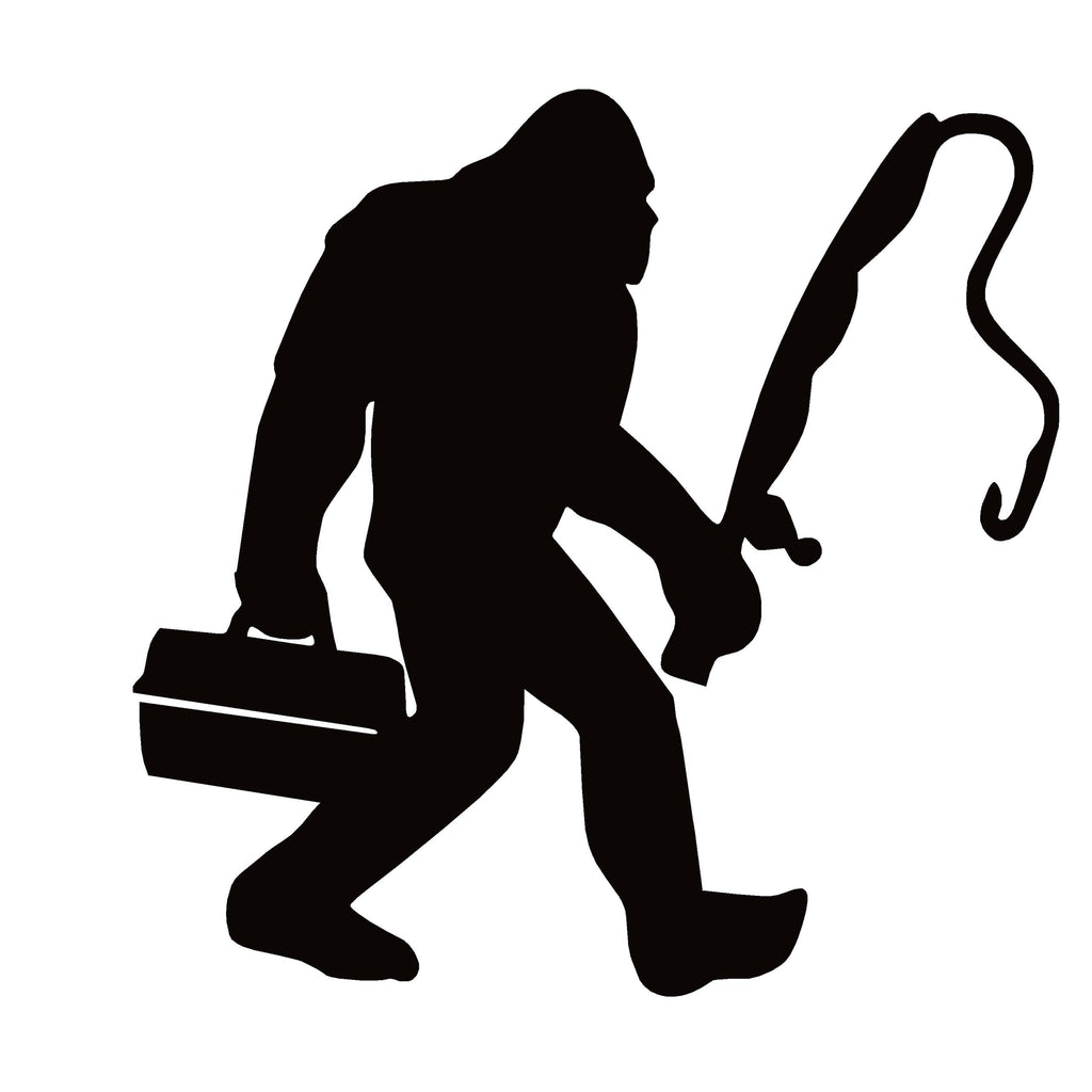Bigfoot Fishing Decal – Sasquatch Fishing Decal - 7675