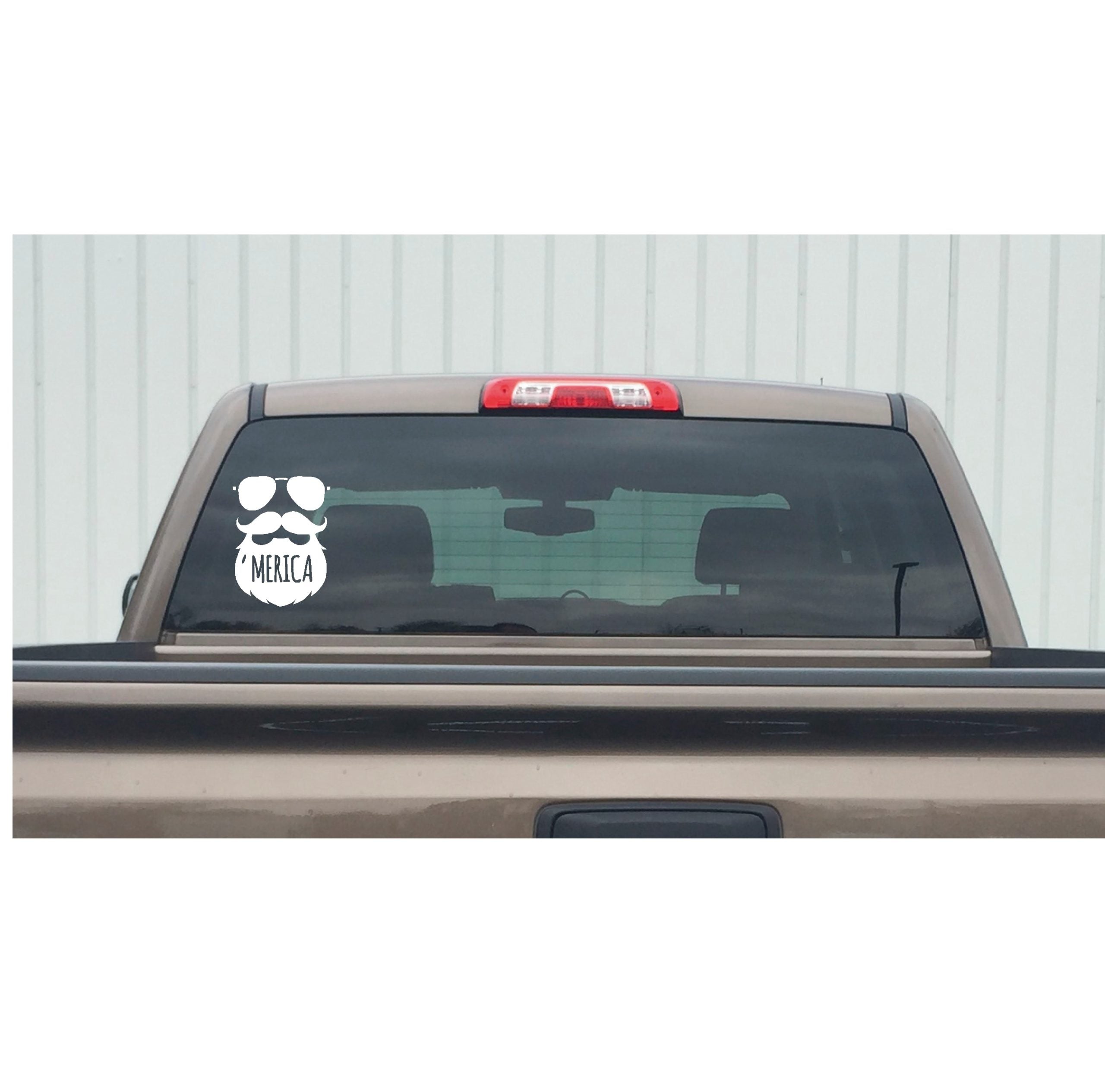 Merica Decal - Patriotic Beard Decal for Cars, Laptops & More - 8005