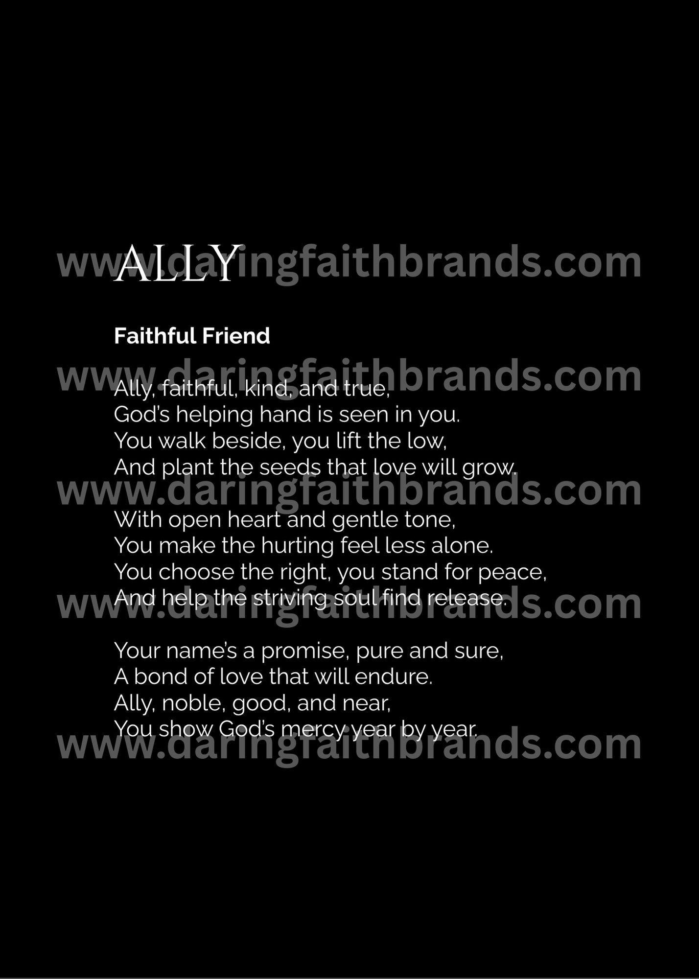 Ally - Name Meaning Poem - Digital Download