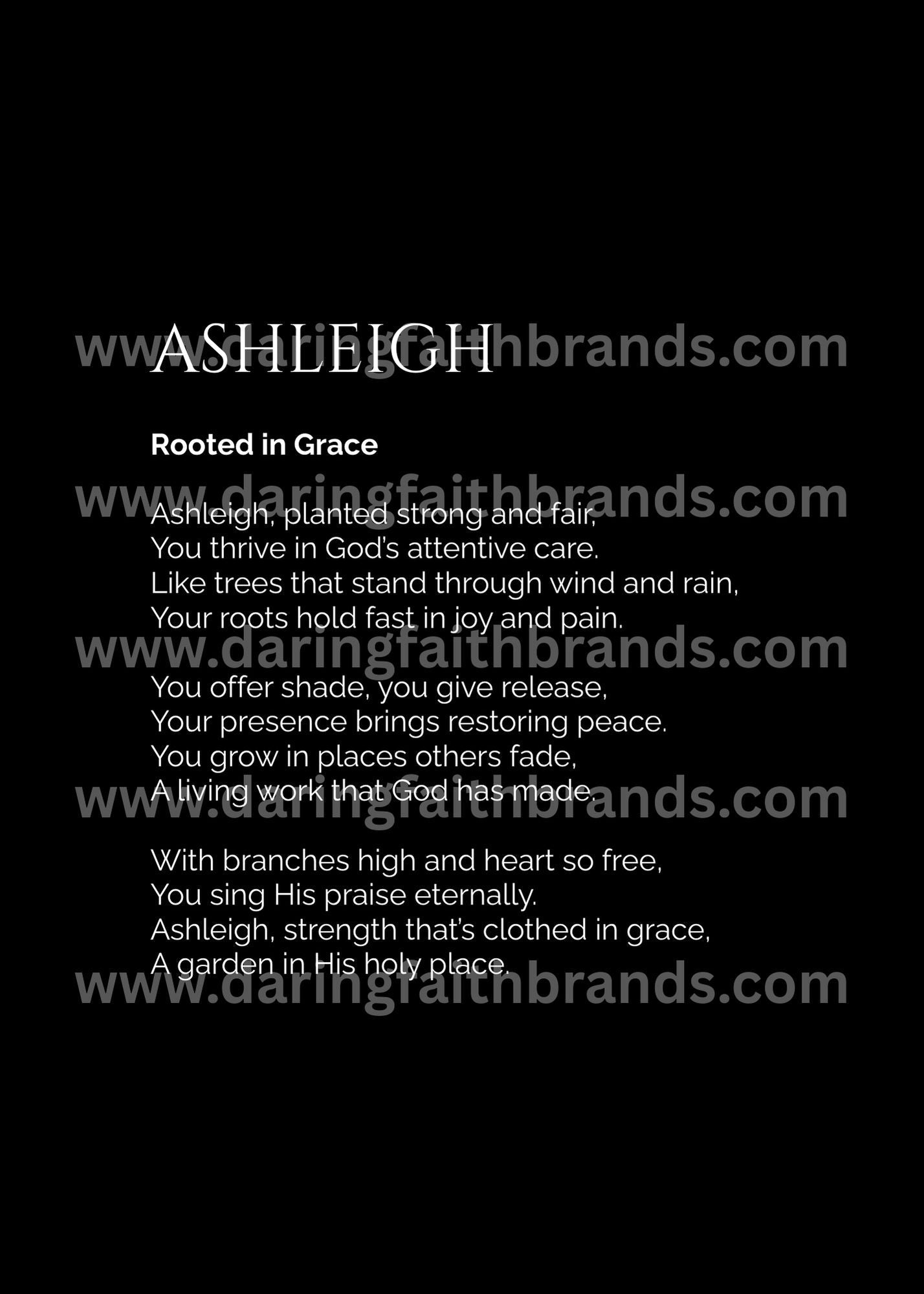 Ashleigh - Name Meaning Poem - Digital Download