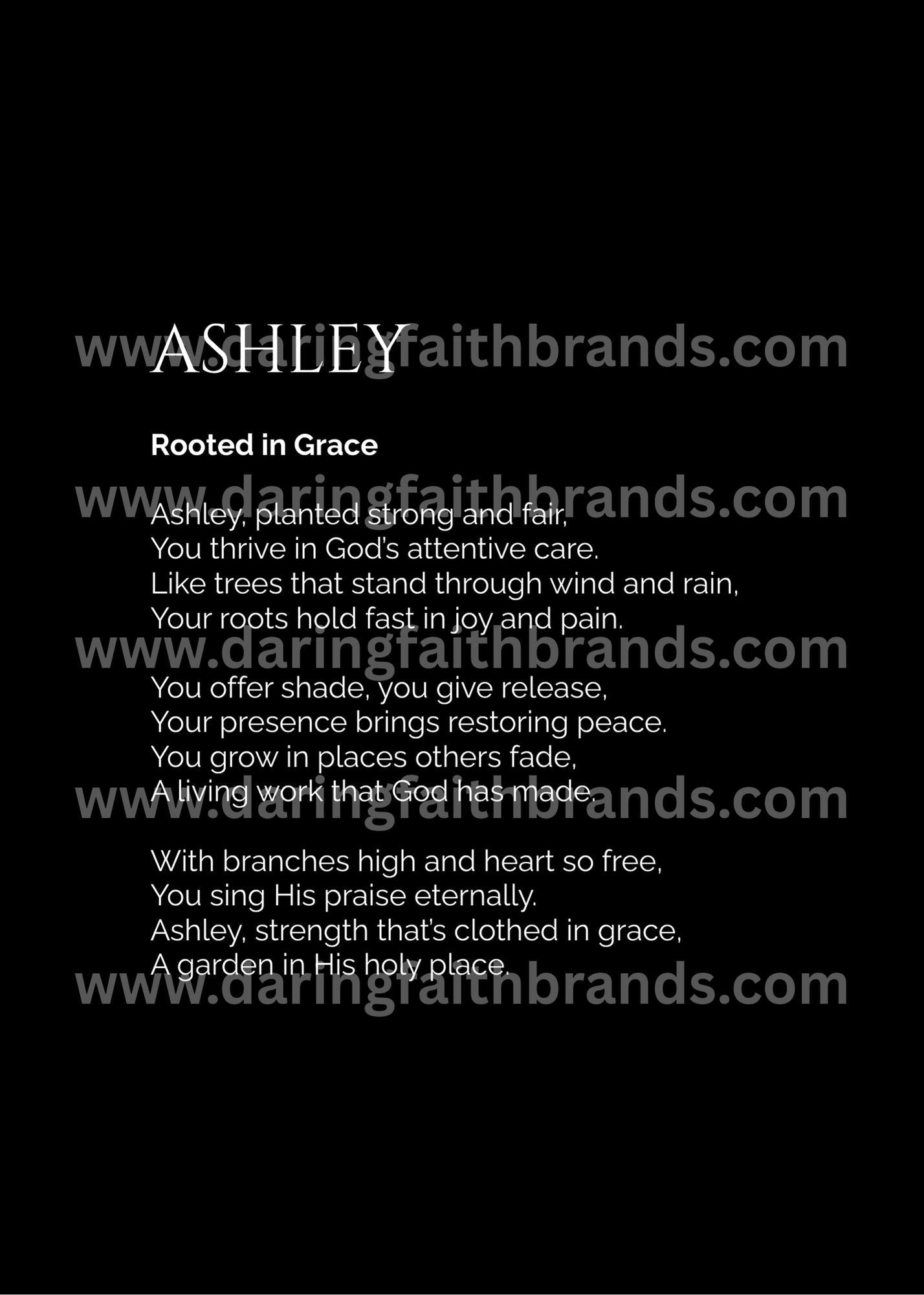 Ashley - Name Meaning Poem - Digital Download