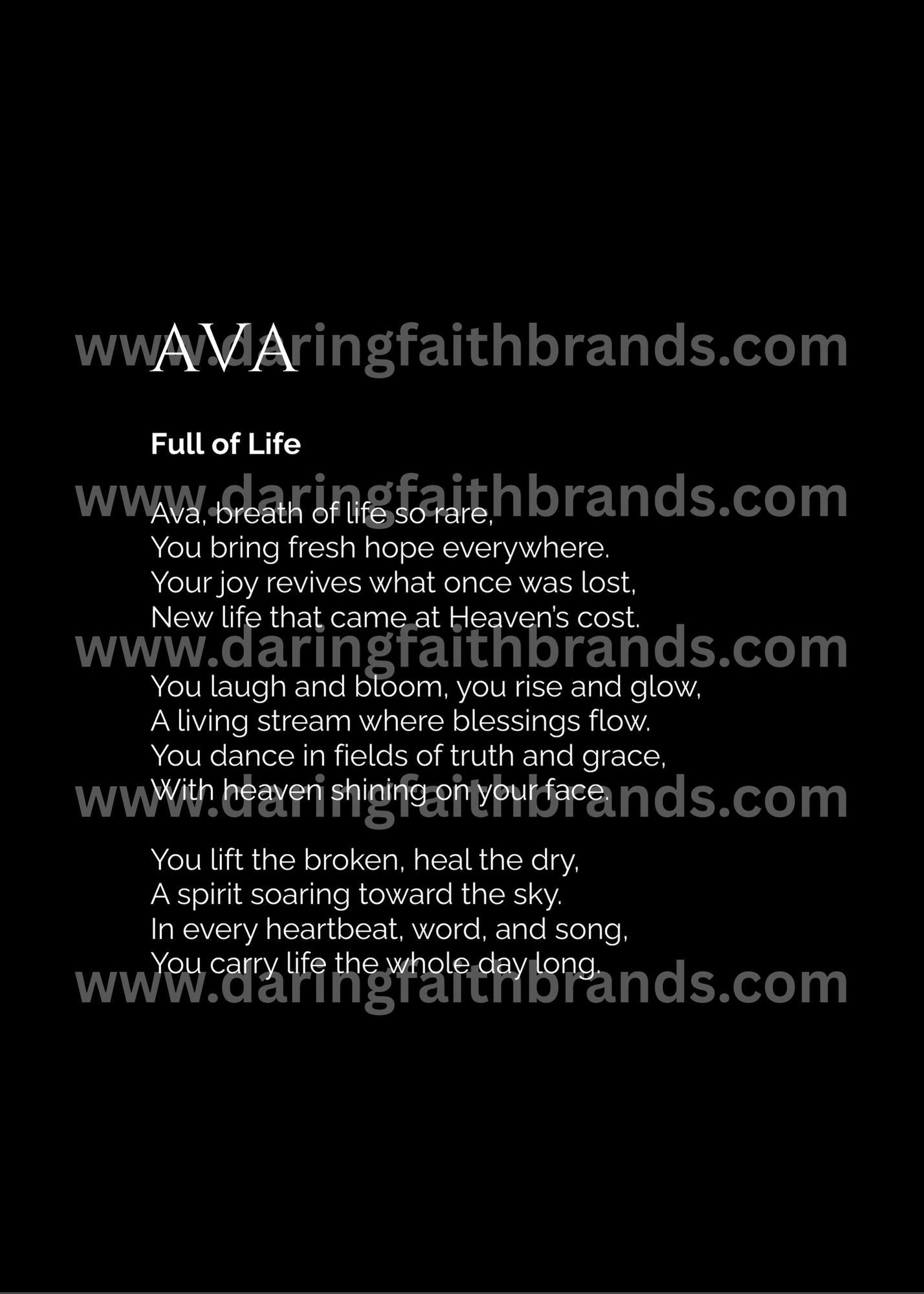 Ava - Name Meaning Poem - Digital Download