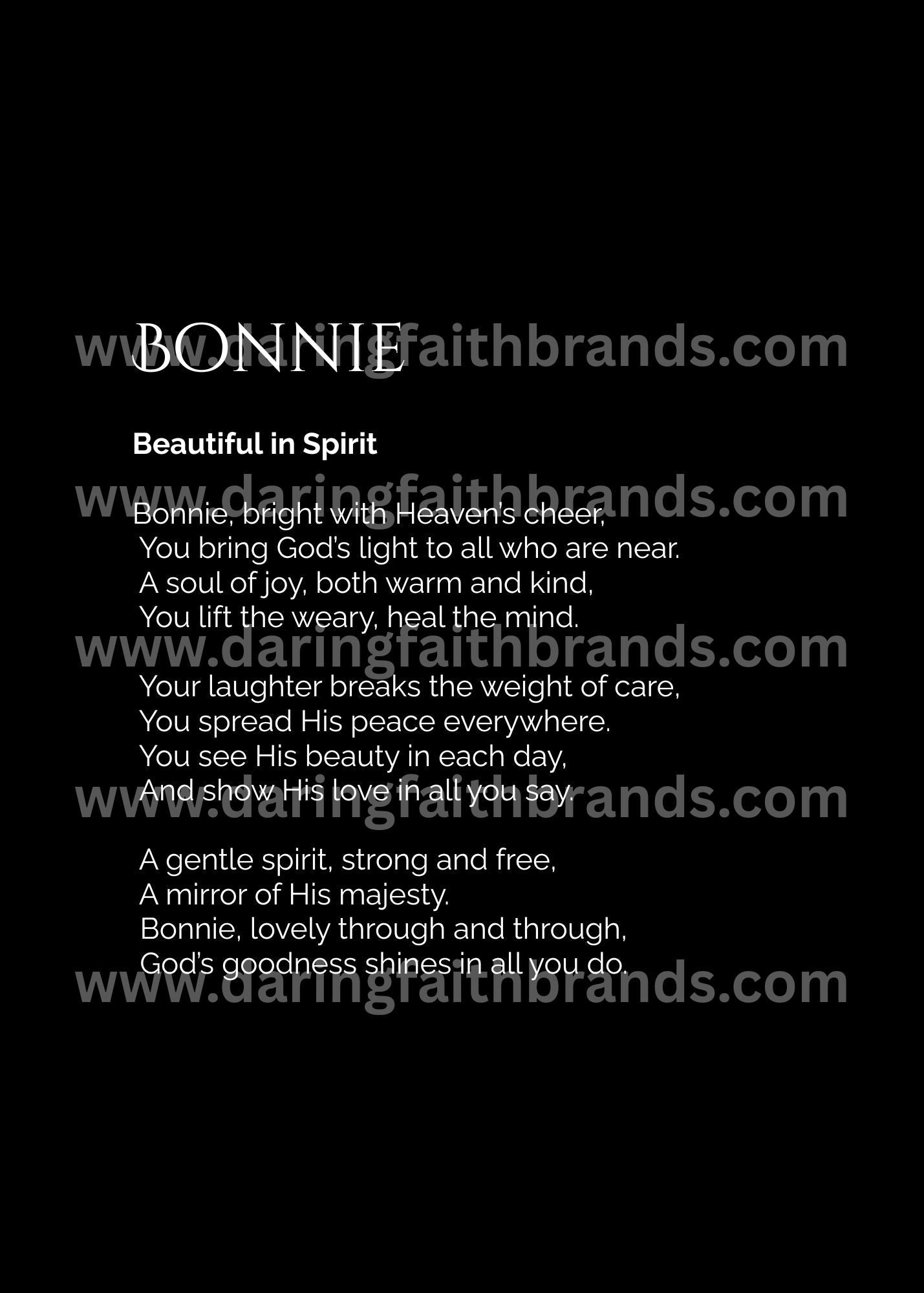 Bonnie - Name Meaning Poem - Digital Download
