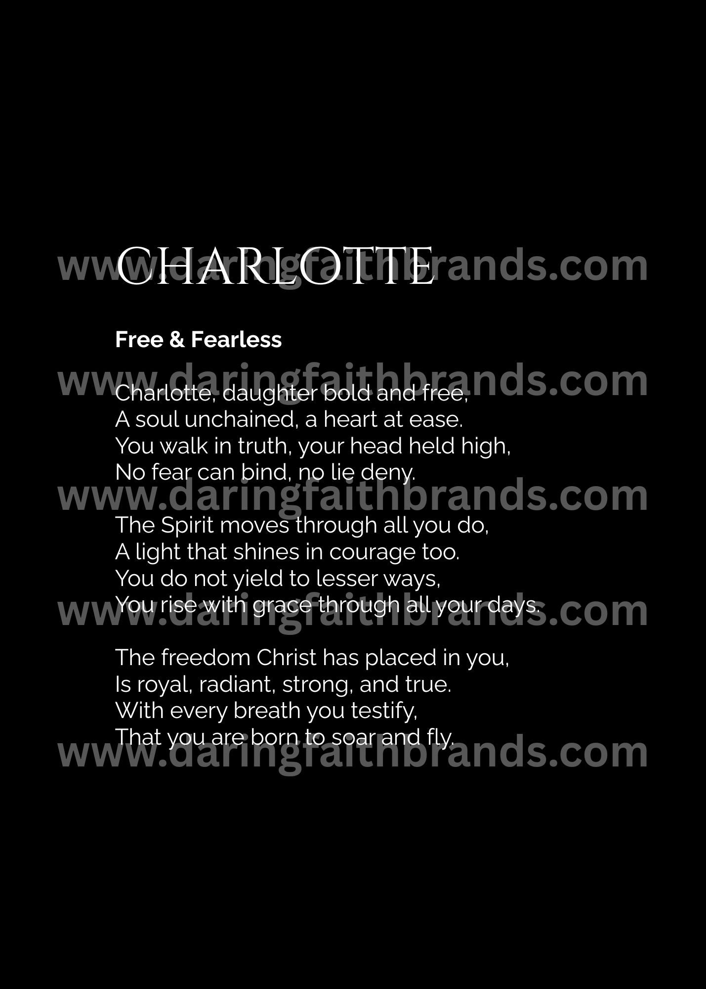 Charlotte - Name Meaning Poem - Digital Download