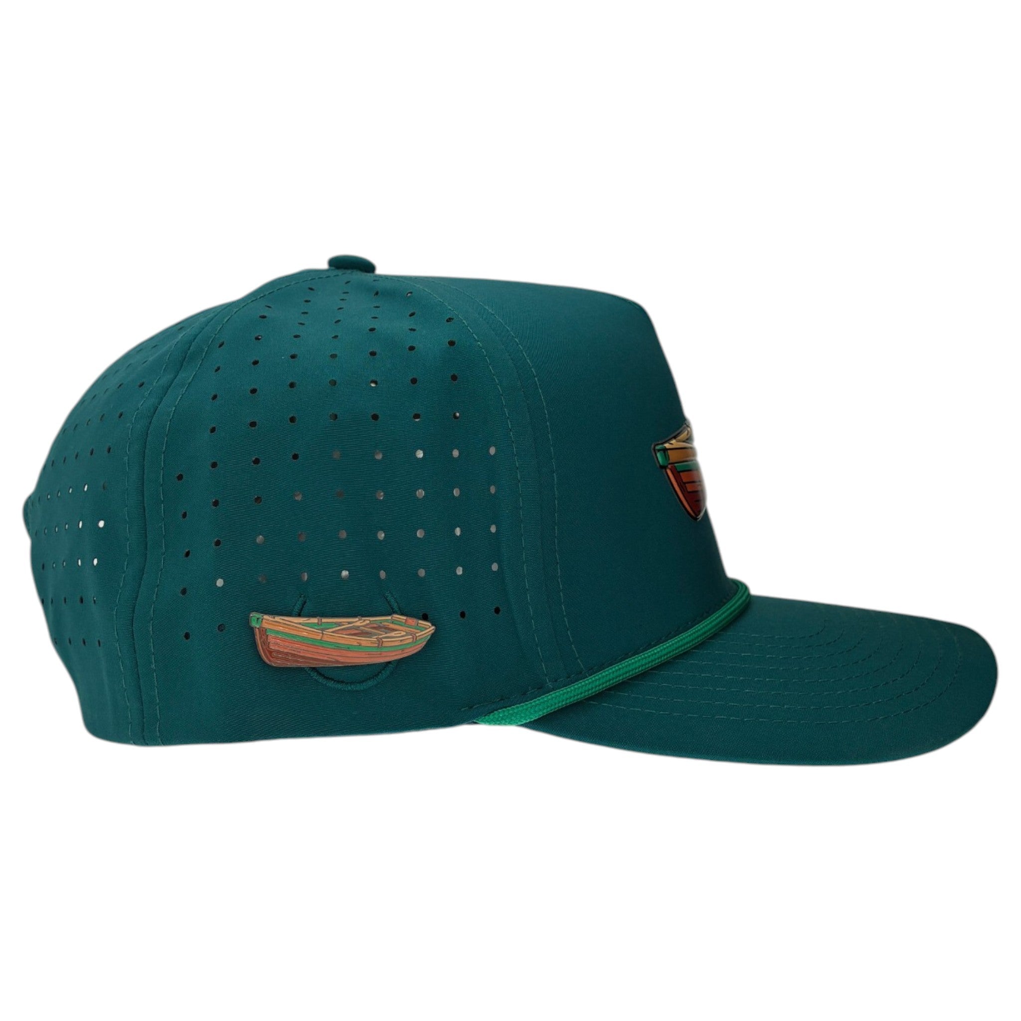 Driftwood Golf Hat | Snapback Cap | Built-in Magnetic Ball Marker Holder + Marker Included | Adjustable | Wood Boat Teal