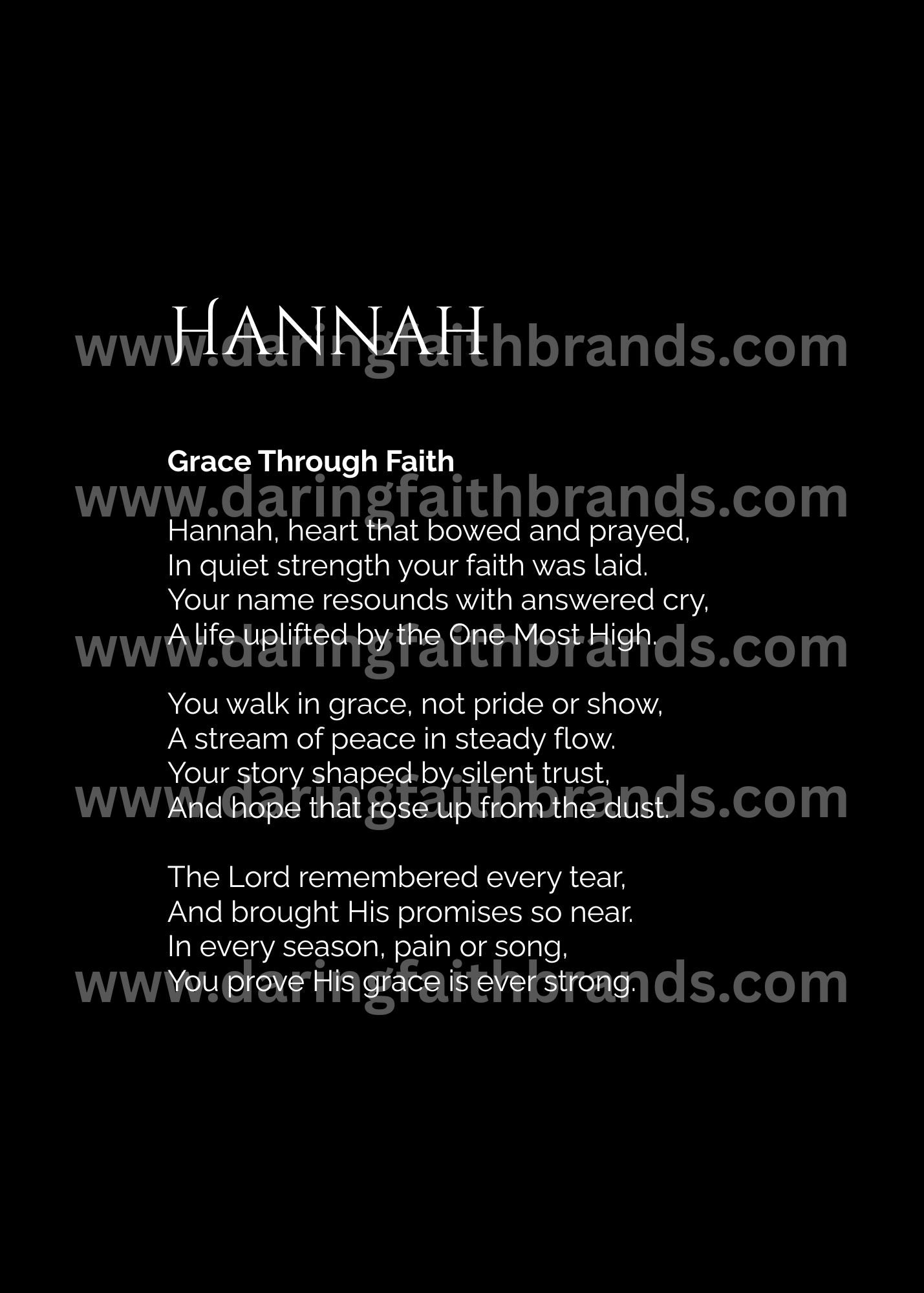 Hannah - Name Meaning Poem - Digital Download