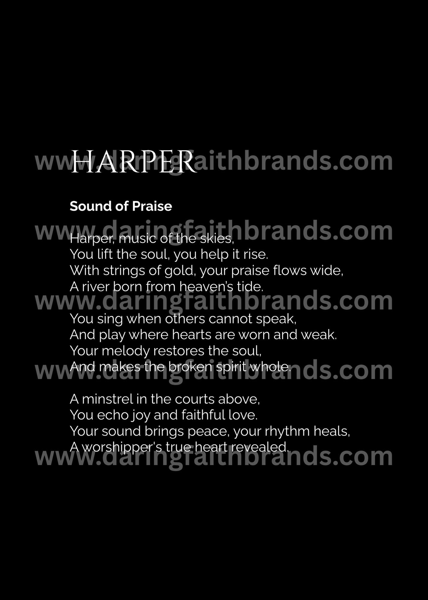 Harper - Name Meaning Poem - Digital Download