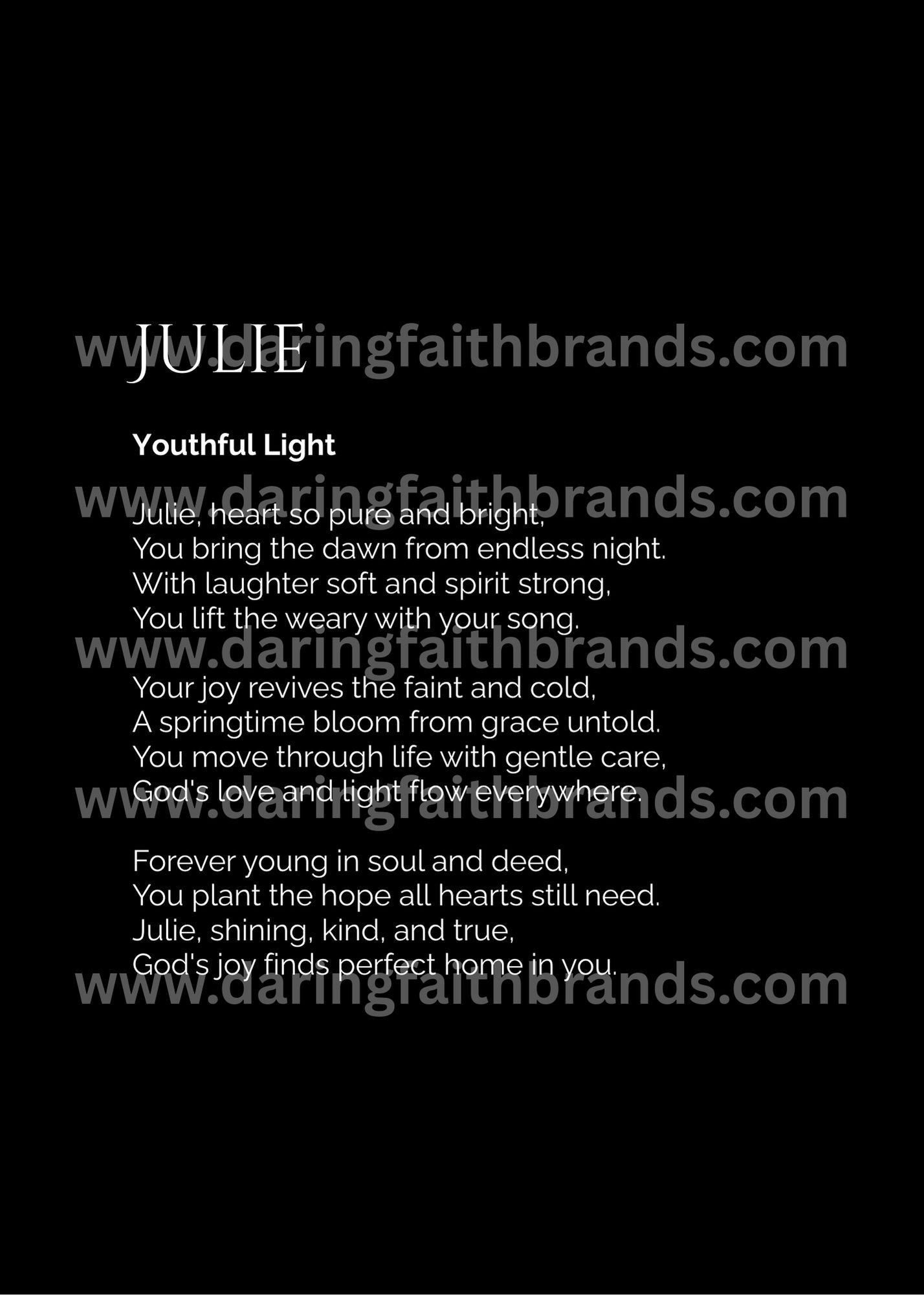 Julie - Name Meaning Poem - Digital Download