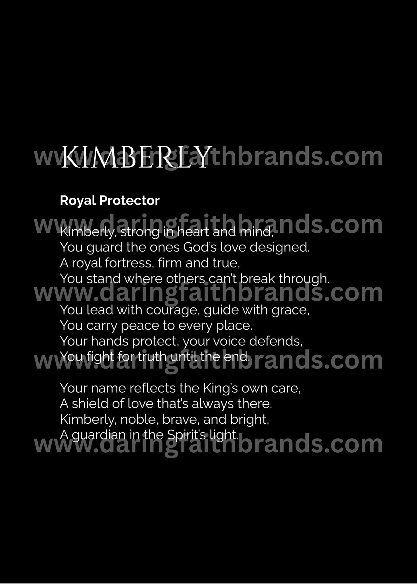 Kimberly - Name Meaning Poem - Digital Download