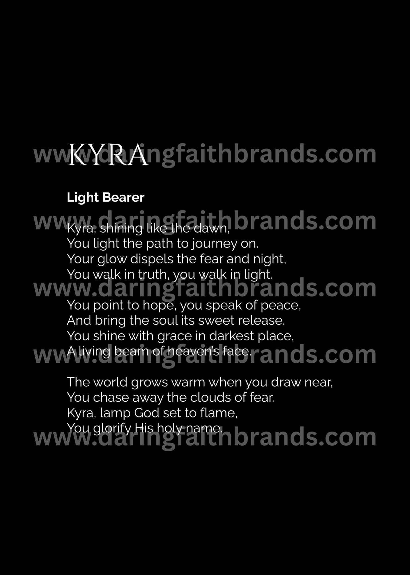 Kyra - Name Meaning Poem - Digital Download