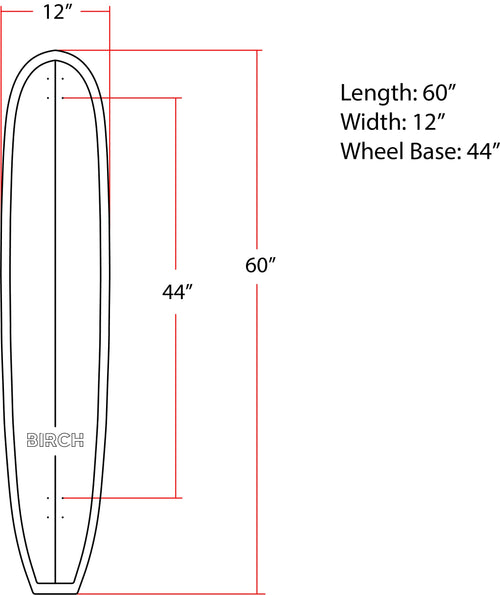BIRCH 60" LOG Longboard Cruiser Skateboard - Complete Setup or Deck Only