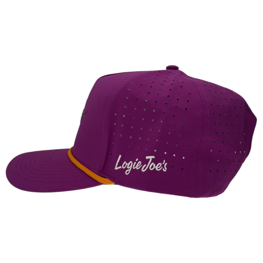 Marlin Golf Hat | Snapback Cap | Built-in Magnetic Ball Marker Holder + Marker Included | Adjustable Purple