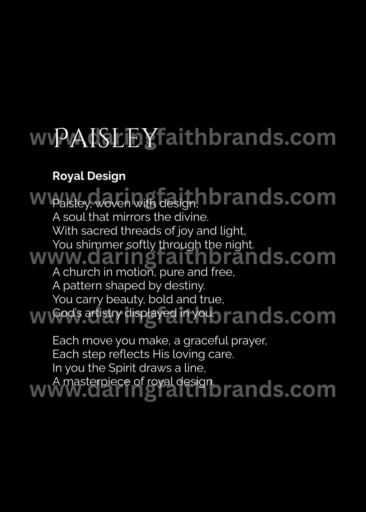 Paisley - Name Meaning Poem - Digital Download