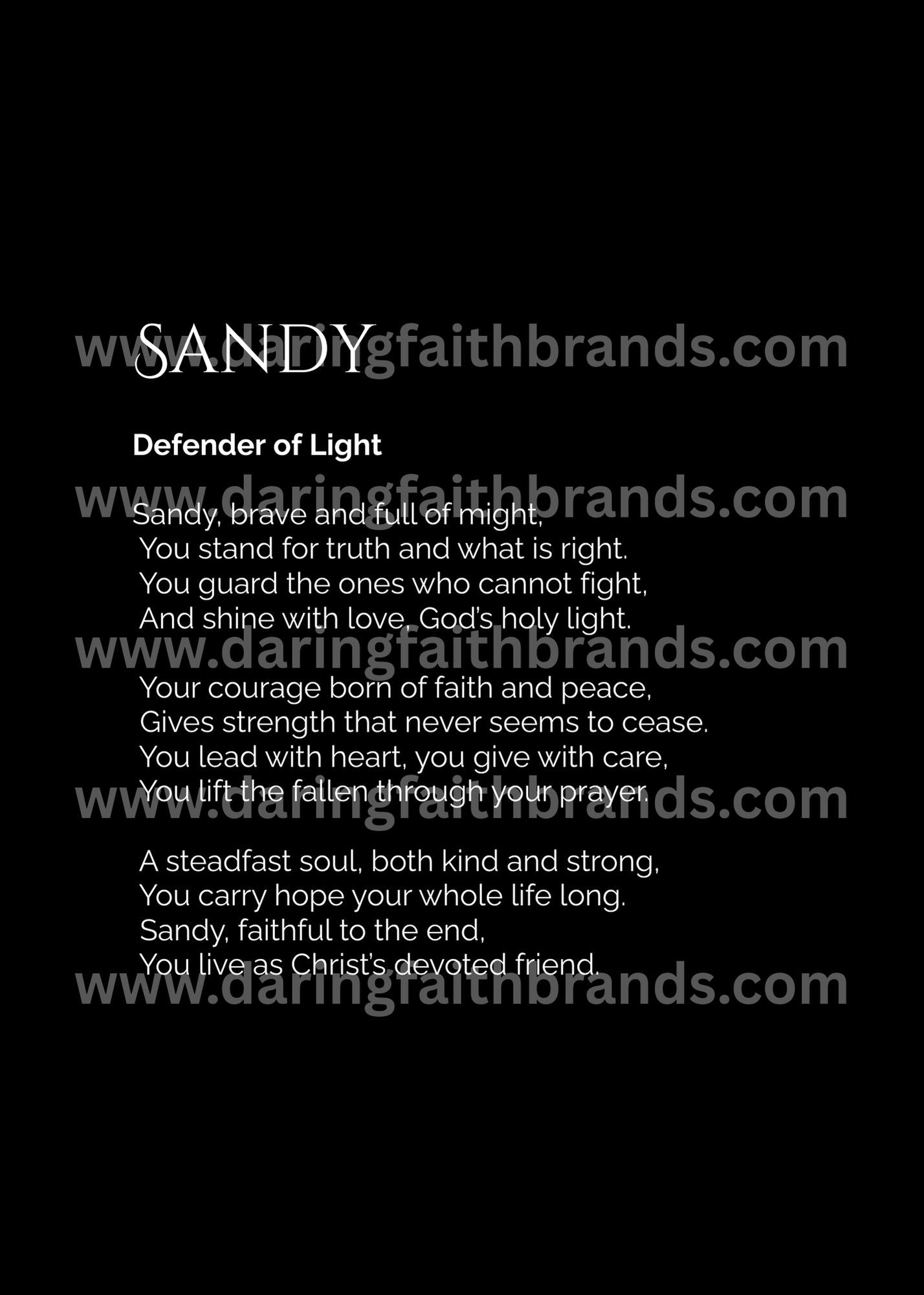 Sandy - Name Meaning Poem - Digital Download