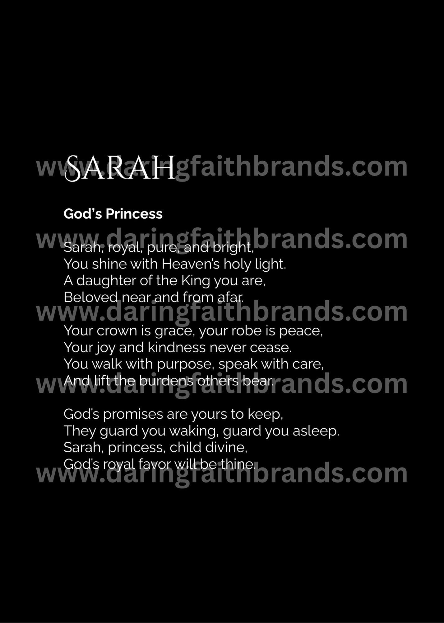 Sarah - Name Meaning Poem - Digital Download