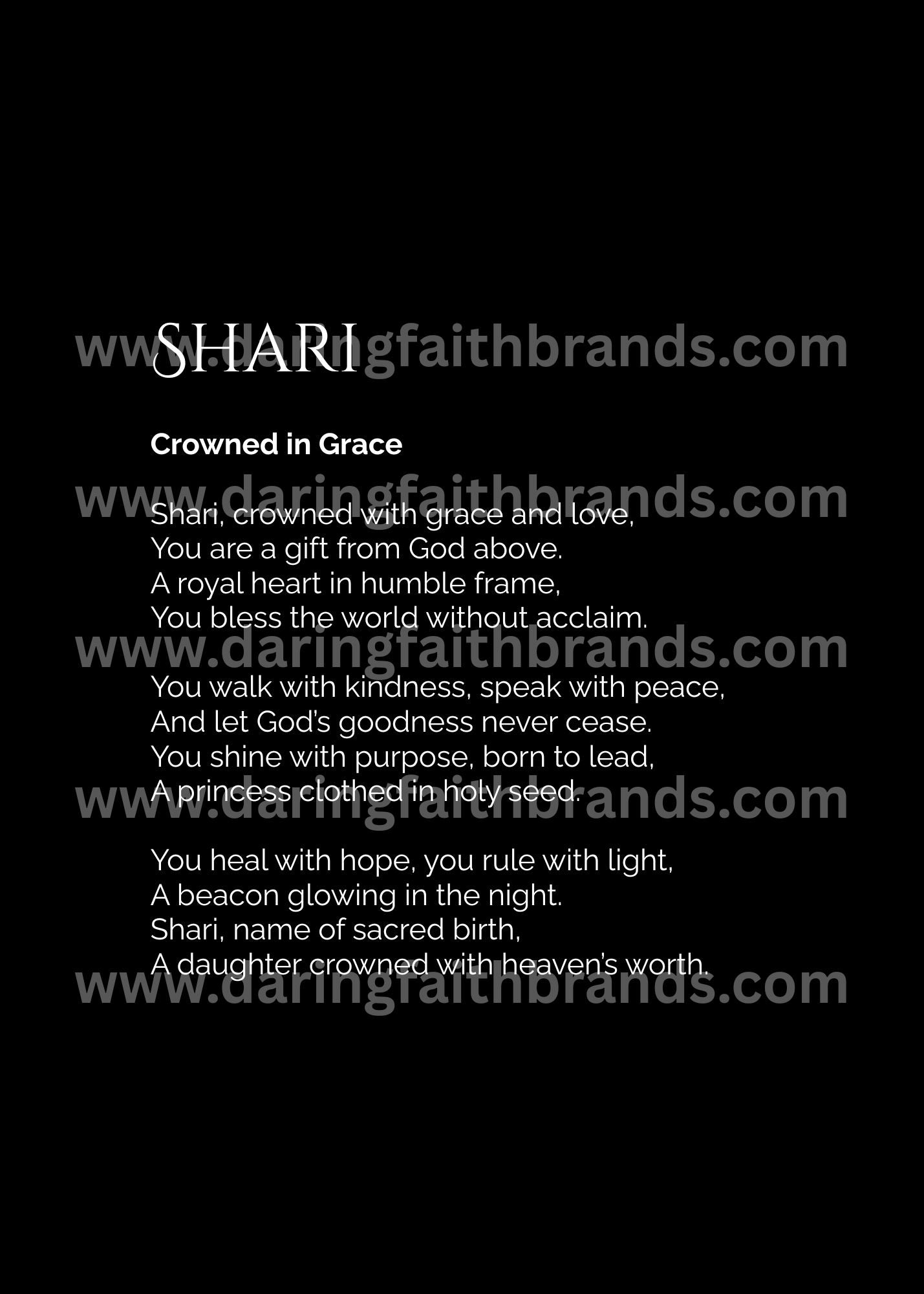 Shari - Name Meaning Poem - Digital Download