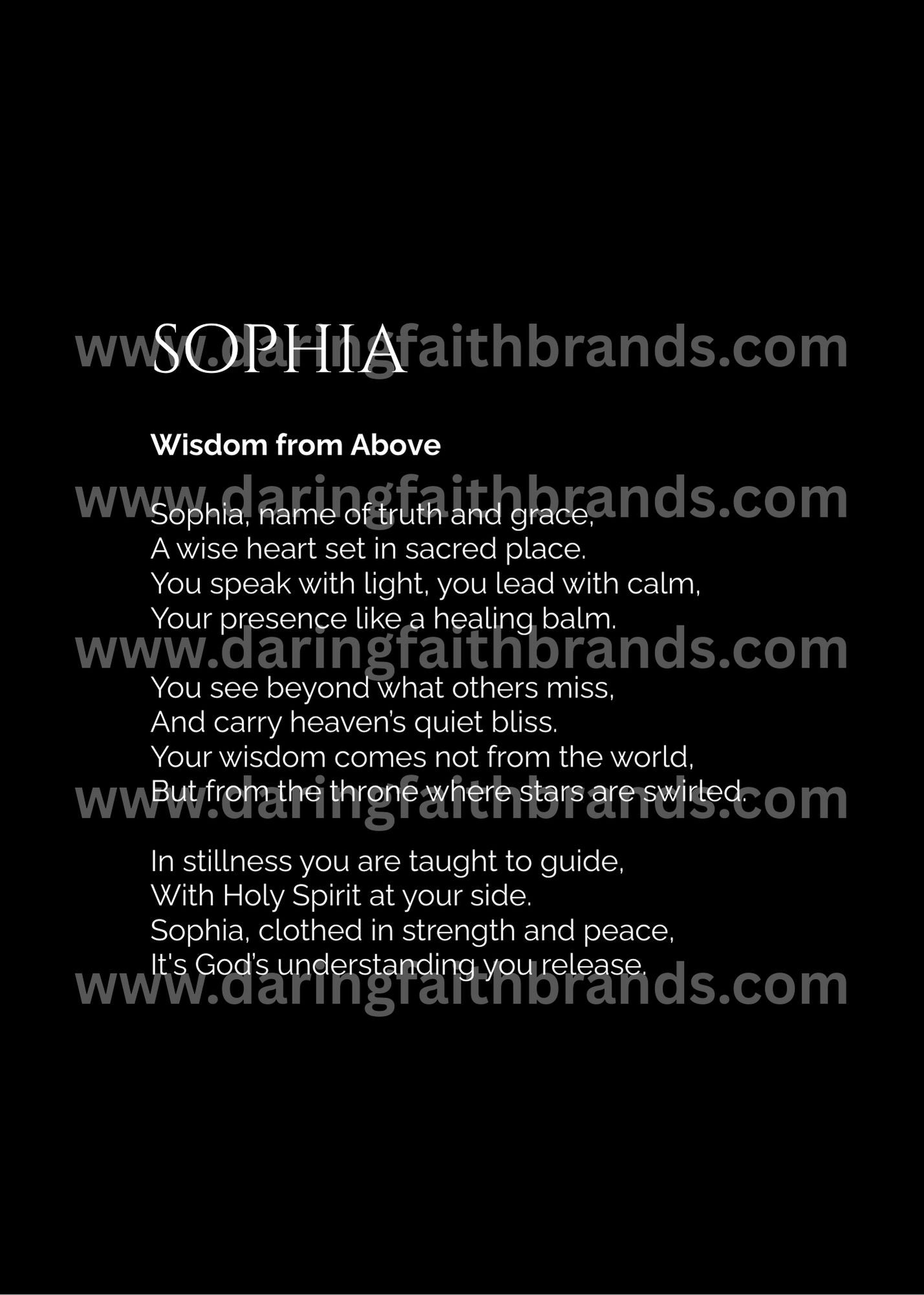 Sophia - Name Meaning Poem - Digital Download
