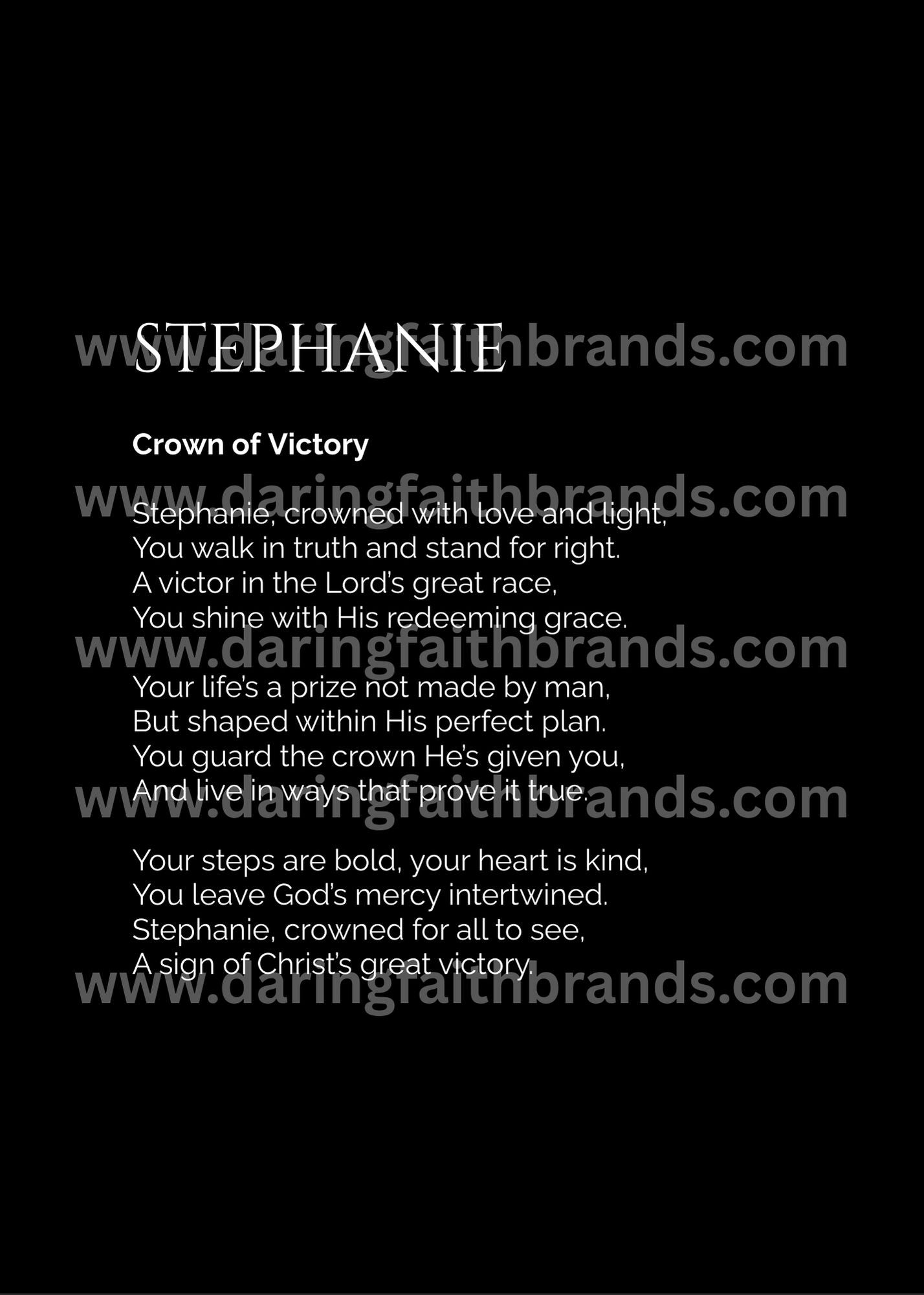 Stephanie - Name Meaning Poem - Digital Download