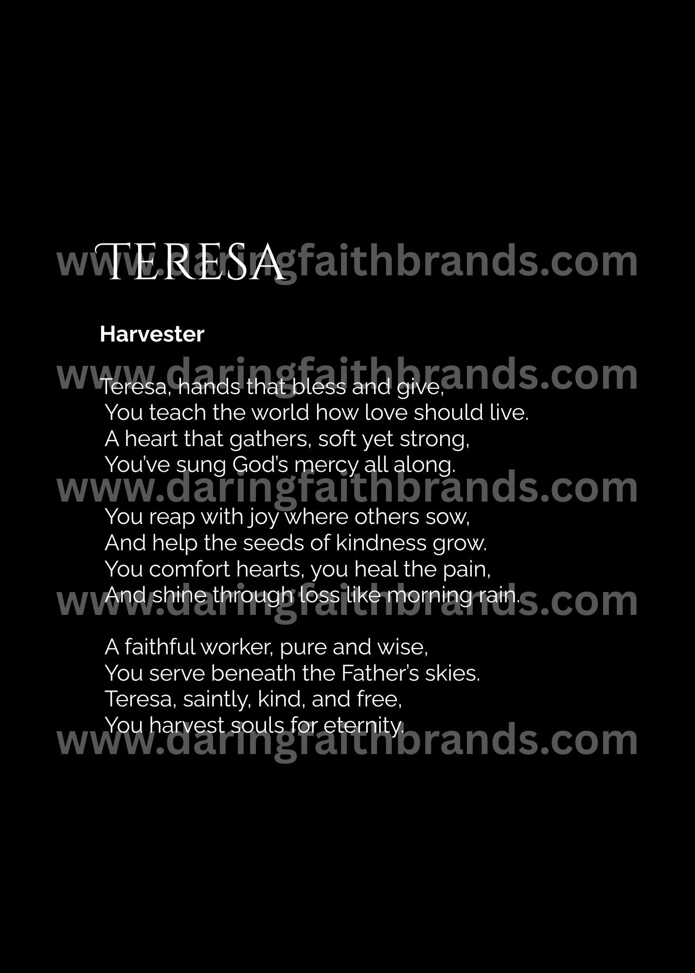 Teresa - Name Meaning Poem - Digital Download