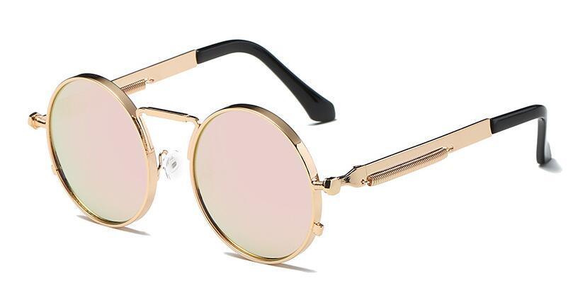 Luxury Vintage Retro Unisex  Men and Woman Sunglasses Punk Style Round Metal Frame Colorful Lens Sung lasses Fashion Eyewear Gafas sol mujer