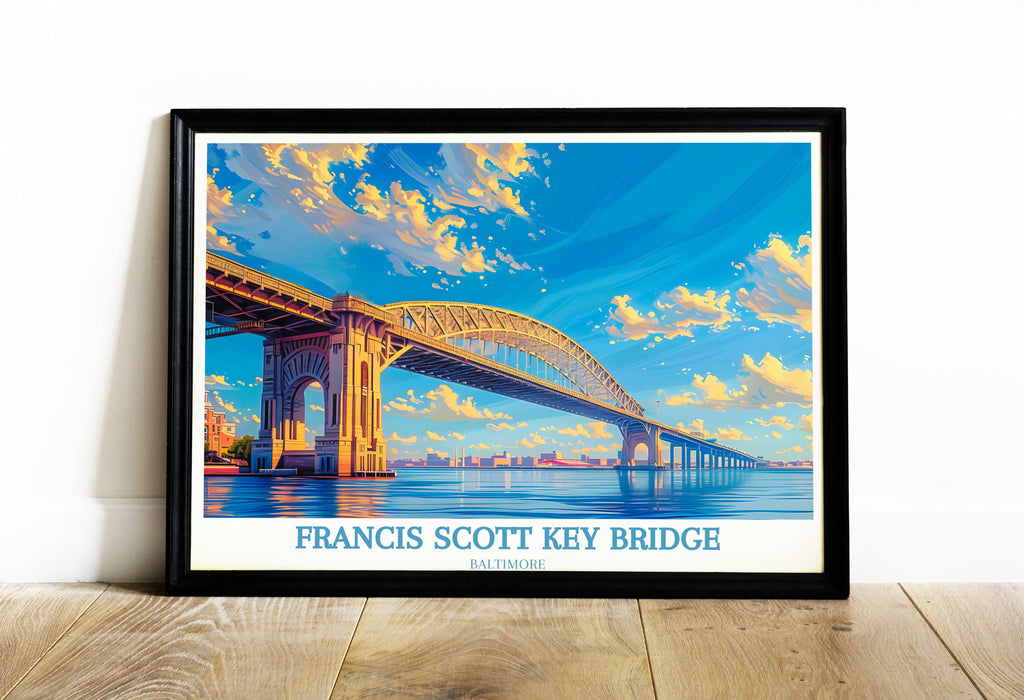 Baltimore Art Print - Baltimore Bridge - Francis Scott Key Bridge - Maryland Art Work  - Travel Poster - Digital Downloads