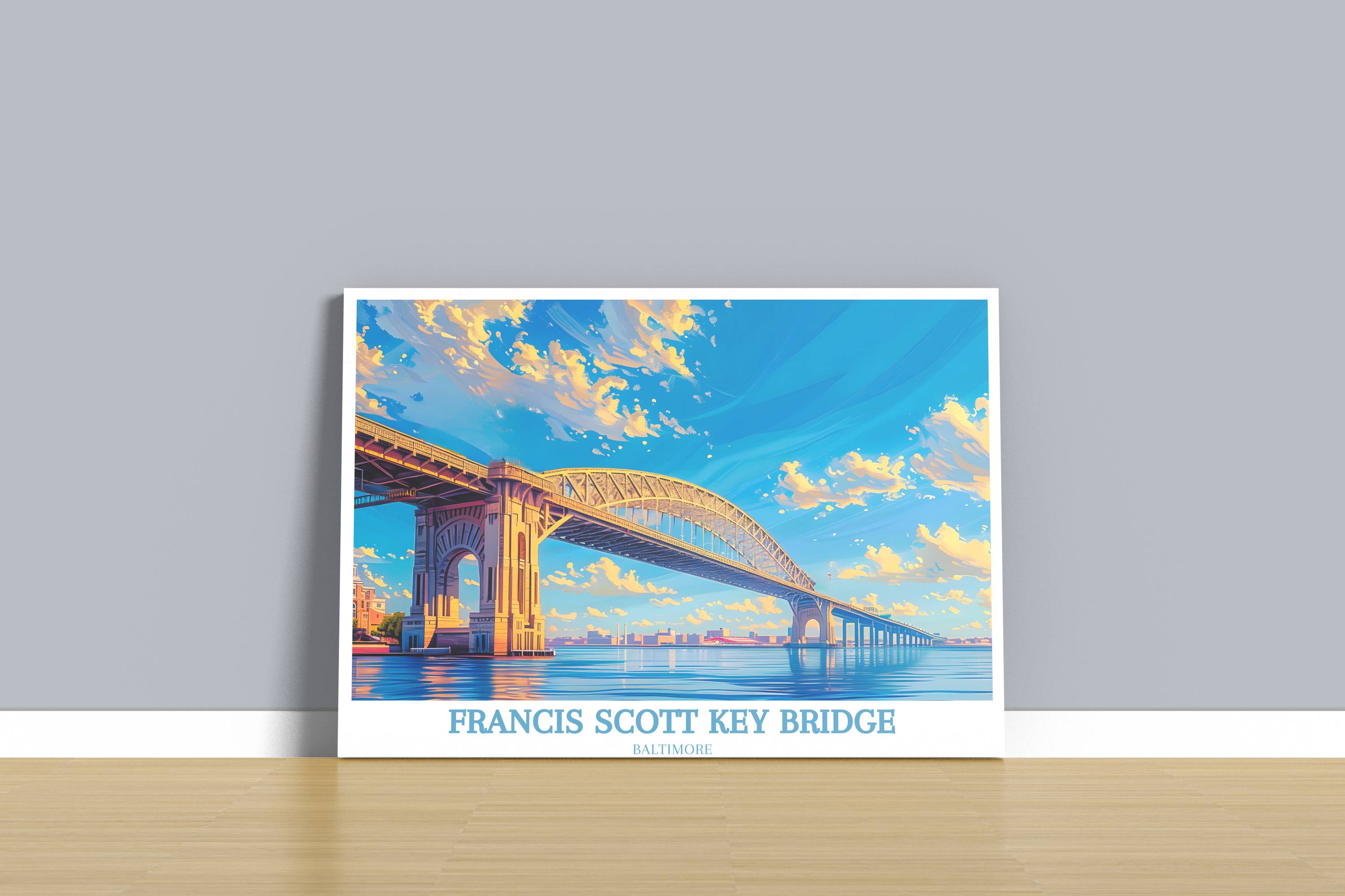 Baltimore Art Print - Baltimore Bridge - Francis Scott Key Bridge - Maryland Art Work  - Travel Poster - Digital Downloads