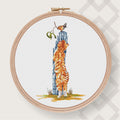 Cat Cross stitch pattern PDF for instant download Digital counted cross stitch chart Little Hunter Cross stitch design
