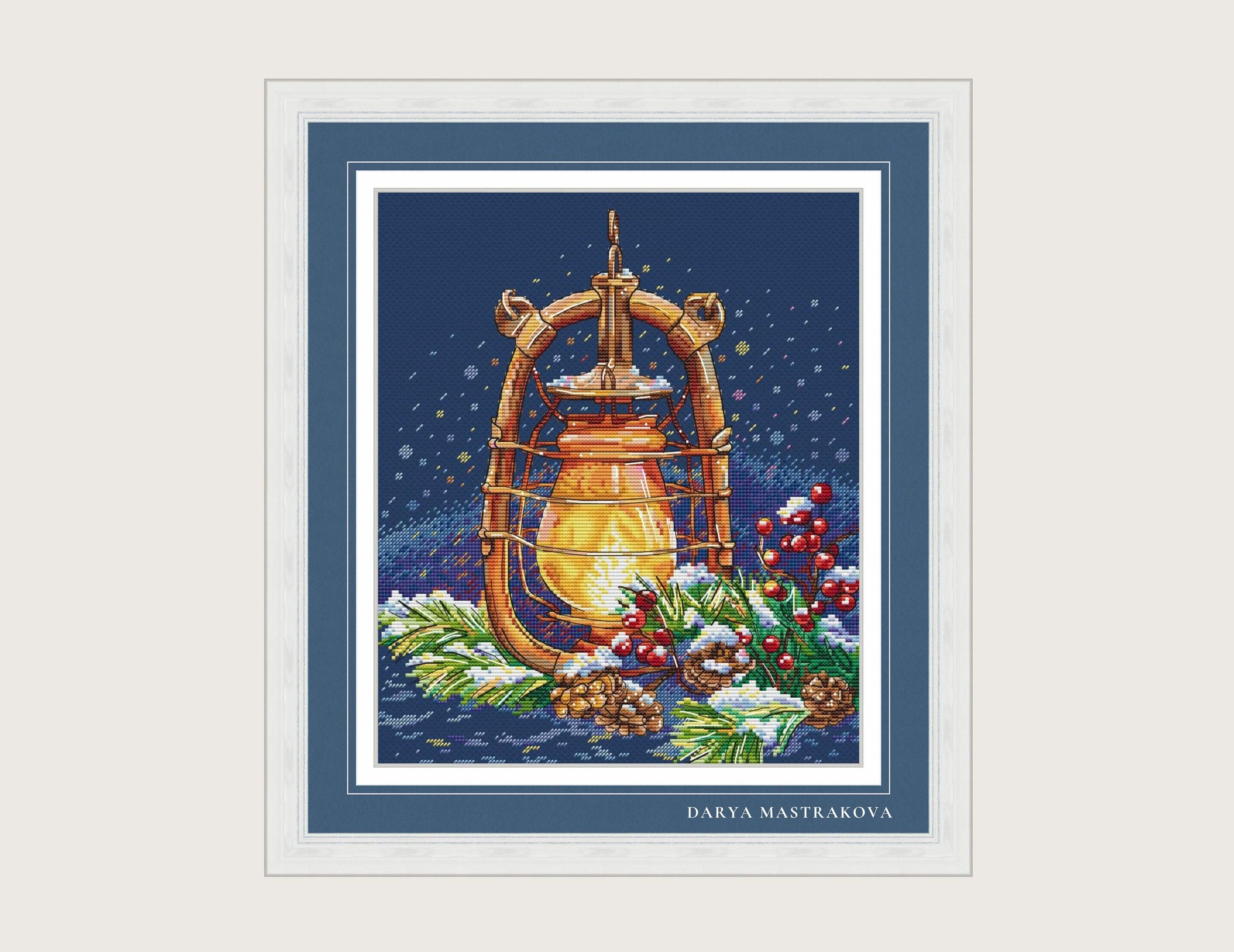 Christmas Cross stitch pattern PDF for instant download Digital counted cross stitch chart DMC Cross stitch design, Lamp, Christmas tree