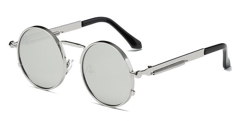 Luxury Vintage Retro Unisex  Men and Woman Sunglasses Punk Style Round Metal Frame Colorful Lens Sung lasses Fashion Eyewear Gafas sol mujer