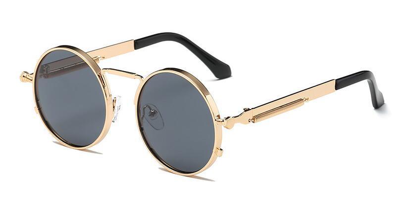 Luxury Vintage Retro Unisex  Men and Woman Sunglasses Punk Style Round Metal Frame Colorful Lens Sung lasses Fashion Eyewear Gafas sol mujer