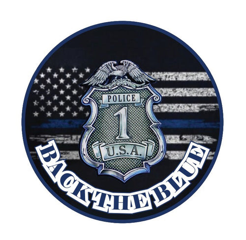 Back The Blue Thin Blue Line US Flag Shield Decal- 3 Sizes, 2 inch, 4 inch and 6 inch, great decals for cars/trucks, cell phones , laptops
