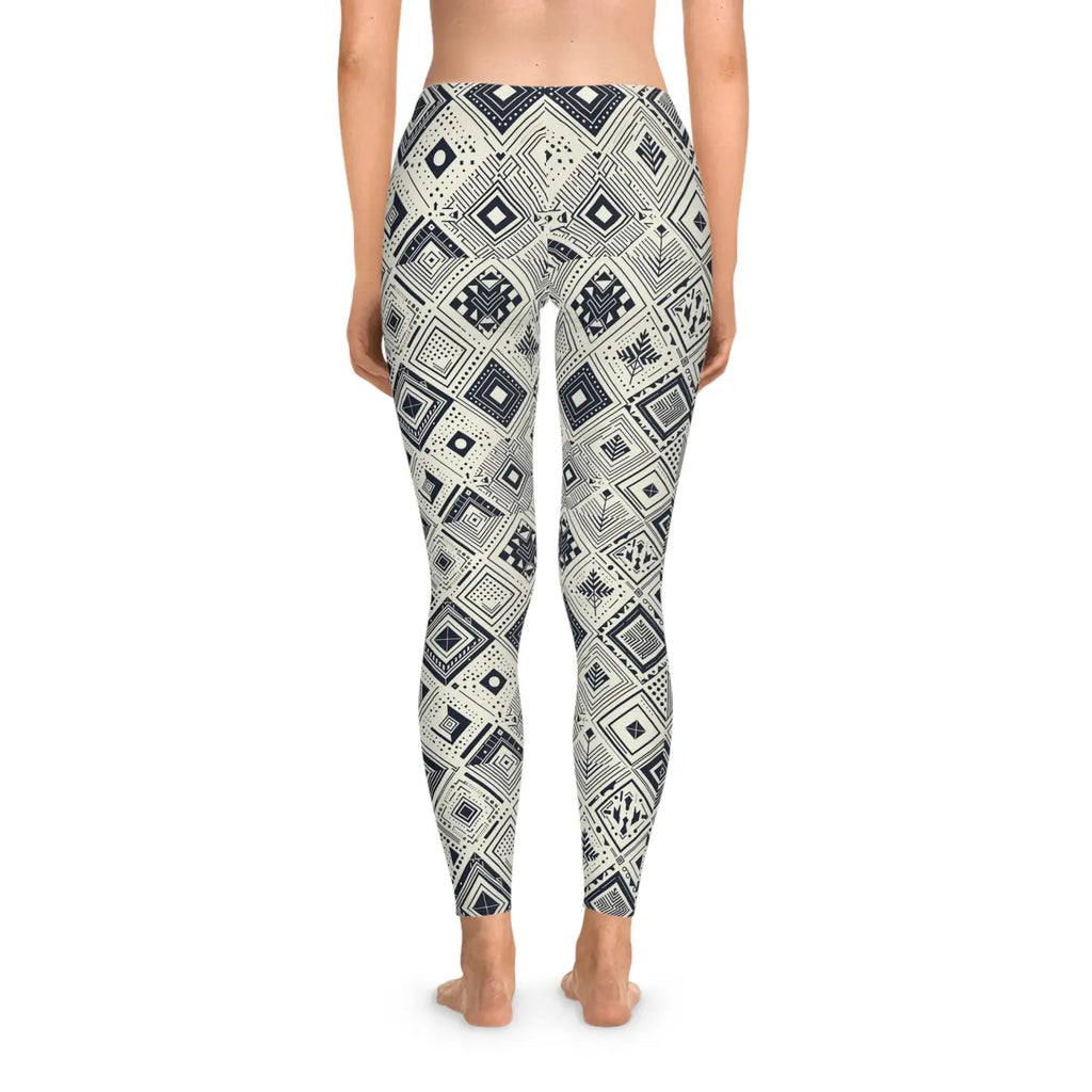 Geometric Stretchy Leggings – Active Wear - Dipaliz