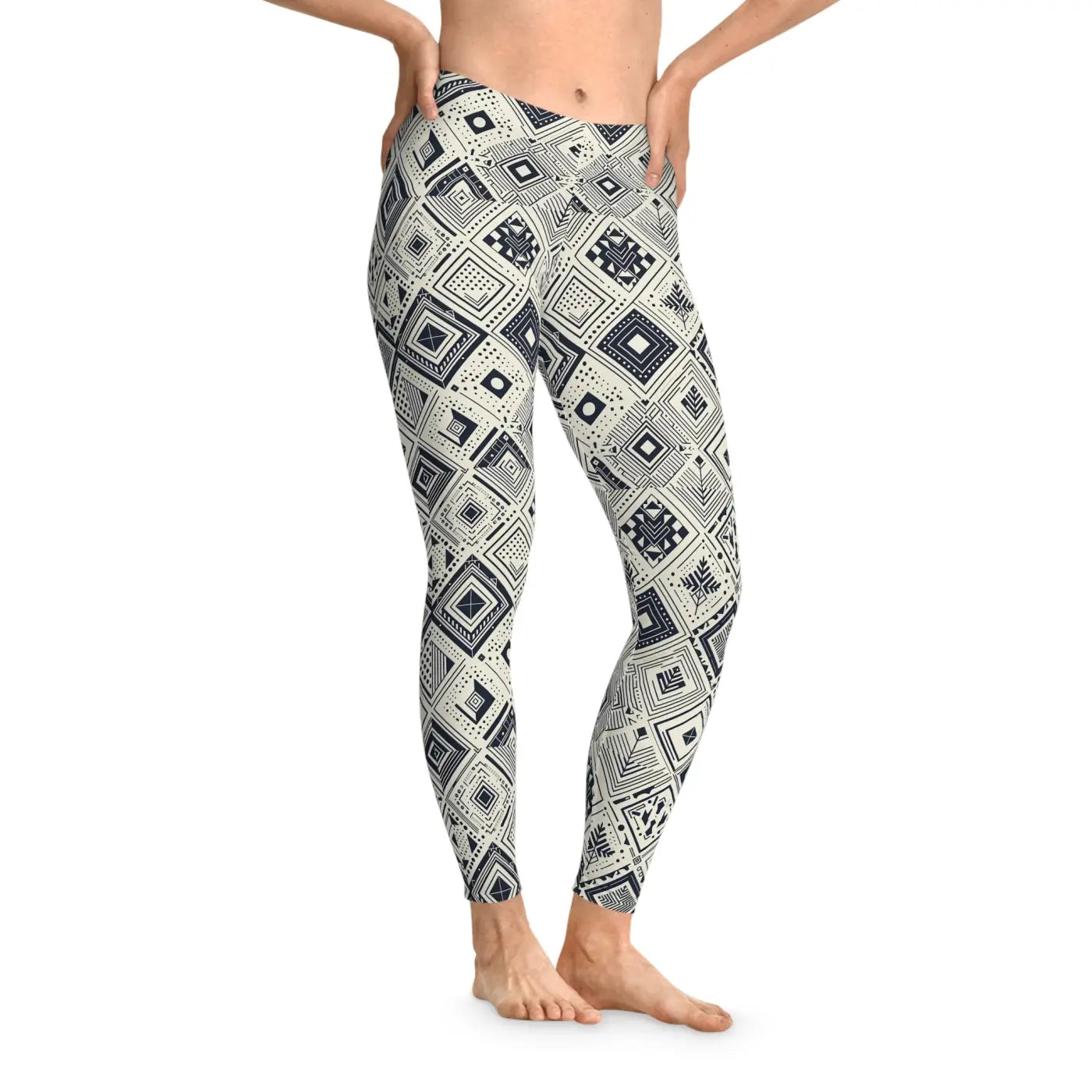 Geometric Stretchy Leggings – Active Wear - Dipaliz
