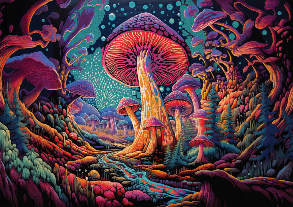 Mystical Mushrooms 1000 Piece Jigsaw Puzzle | Trippy Puzzle Co